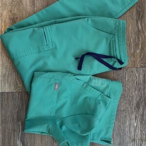 Figs Women's Scrub Set in Teal and Navy